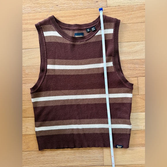 Superdry cropped striped fine knit sleeveless sweater US size 6 - Picture 6 of 11